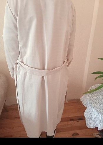 Bej Düğmeli Midi Trençkot - Görsel 2