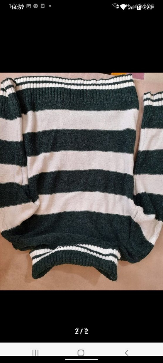 yeşil beyaz kazak - Görsel 2