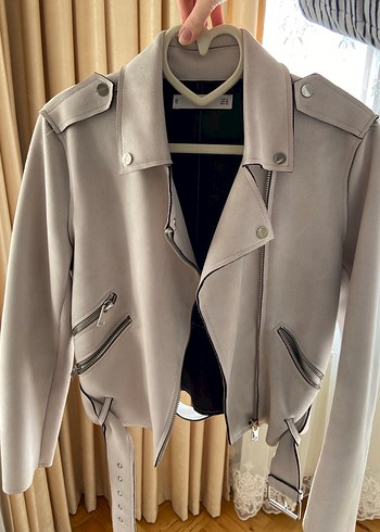 Bej Süet Kadın Deri Ceket - Görsel 4