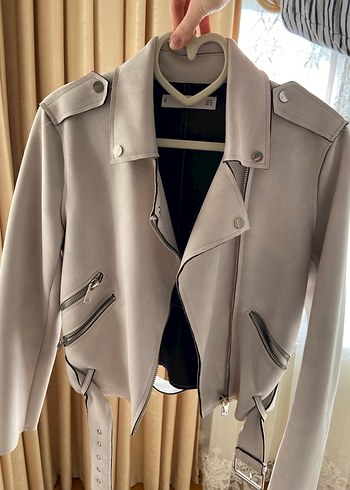 Bej Süet Kadın Deri Ceket - Görsel 5