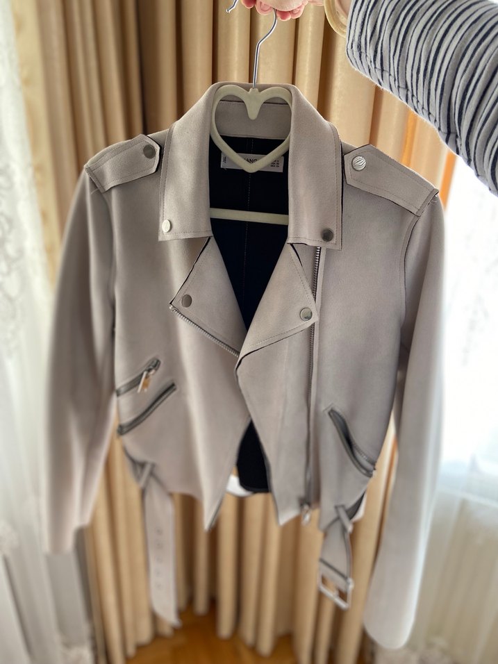 Bej Süet Kadın Deri Ceket - Görsel 2