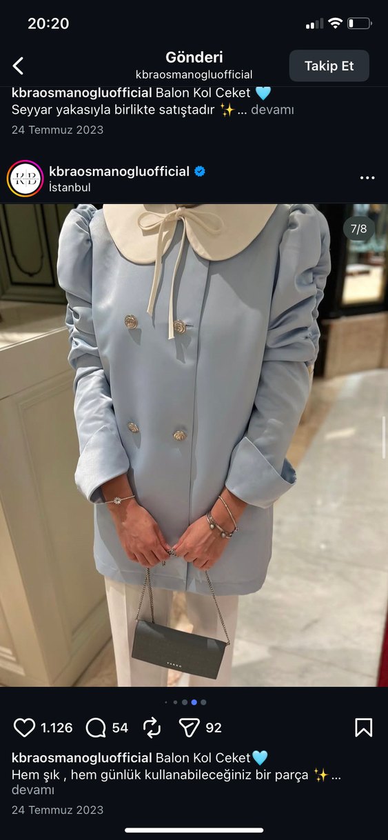 Mavi Desenli Düğmeli Kadın Ceket - Görsel 5