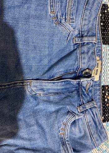 Kadın Mavi Mini Kot Şort - Görsel 3