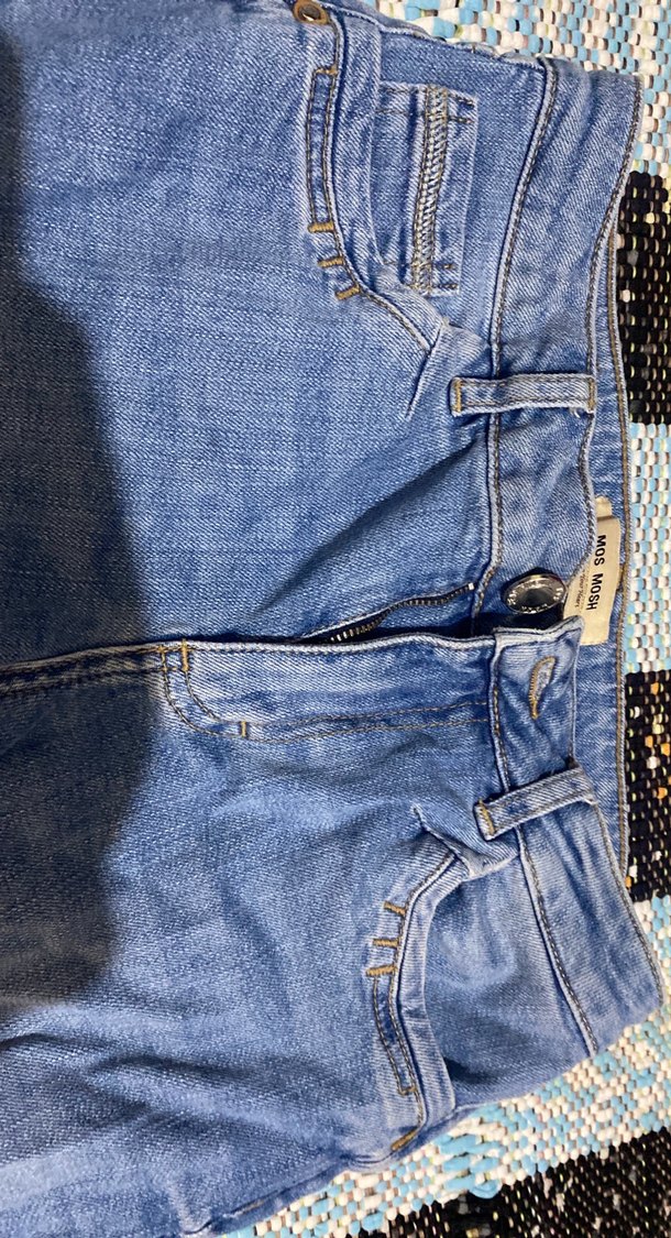 Kadın Mavi Mini Kot Şort - Görsel 3