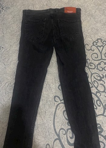 Düğmeli Siyah Erkek Kot Pantolon - Görsel 5