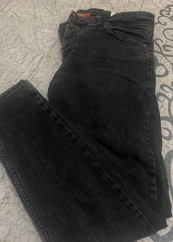 Düğmeli Siyah Erkek Kot Pantolon - Görsel 6