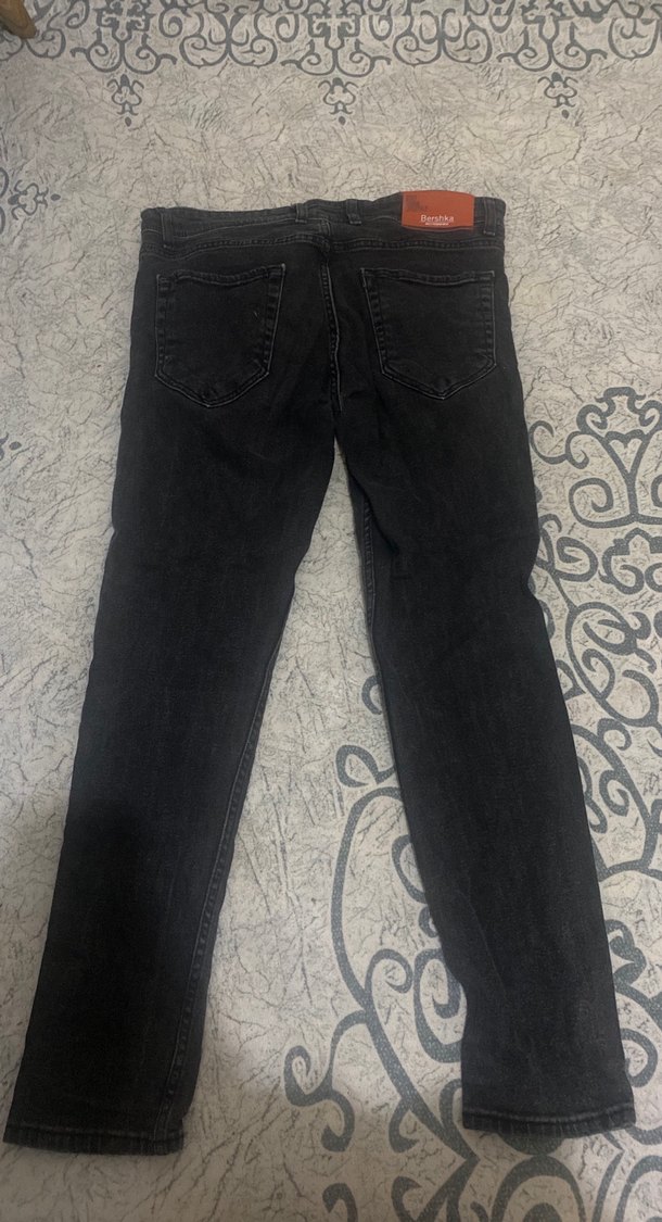 Düğmeli Siyah Erkek Kot Pantolon - Görsel 5