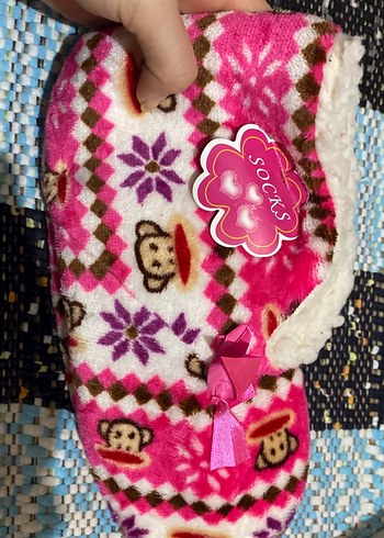 Kızlar için Renkli Kürklü Bohem Terlik - Görsel 3