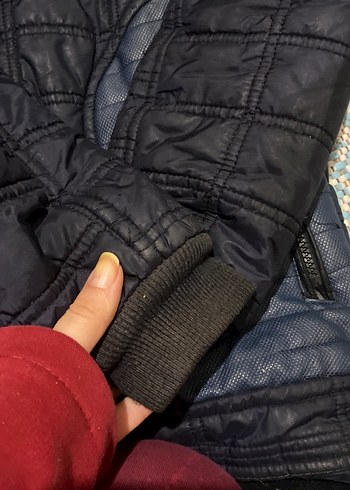 Erkek Mavi Kapitone Fermuarlı Mont - Görsel 3