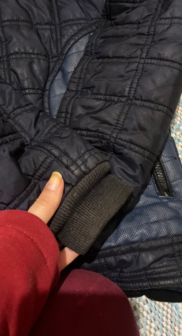 Erkek Mavi Kapitone Fermuarlı Mont - Görsel 3