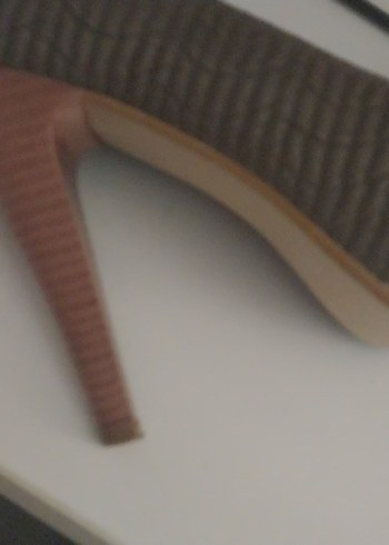 Bej Yılan Desenli Kadın topuklu - Görsel 6