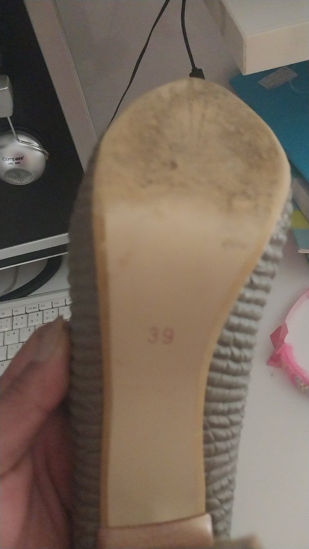 Bej Yılan Desenli Kadın topuklu - Görsel 5