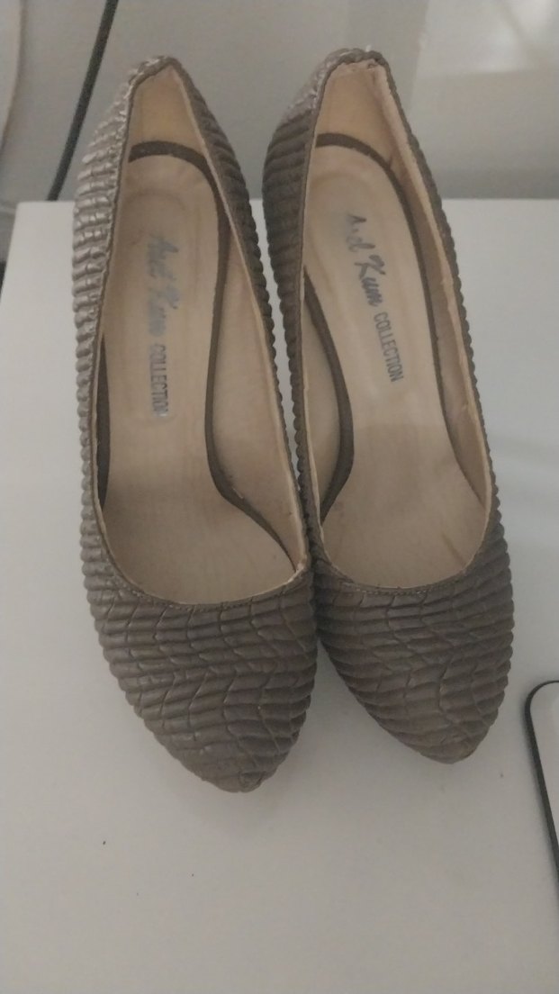 Bej Yılan Desenli Kadın topuklu - Görsel 4