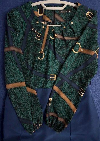 Zincir Detaylı Yılan Desenli Uzun Elbise - Görsel 2