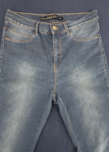 Kadın Normal Kesim Mavi Denim Jean - Görsel 2