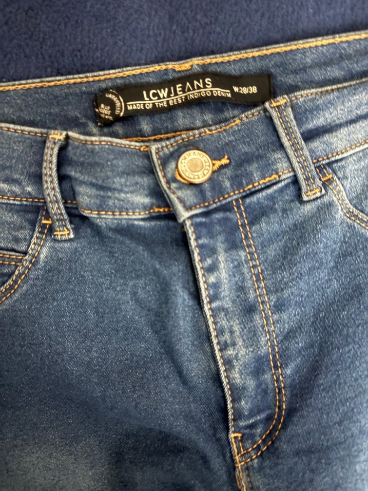 Kadın Normal Kesim Mavi Denim Jean - Görsel 3