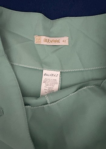 Mint yeşili Kadın Midi Kumaş Pantolon - Görsel 3