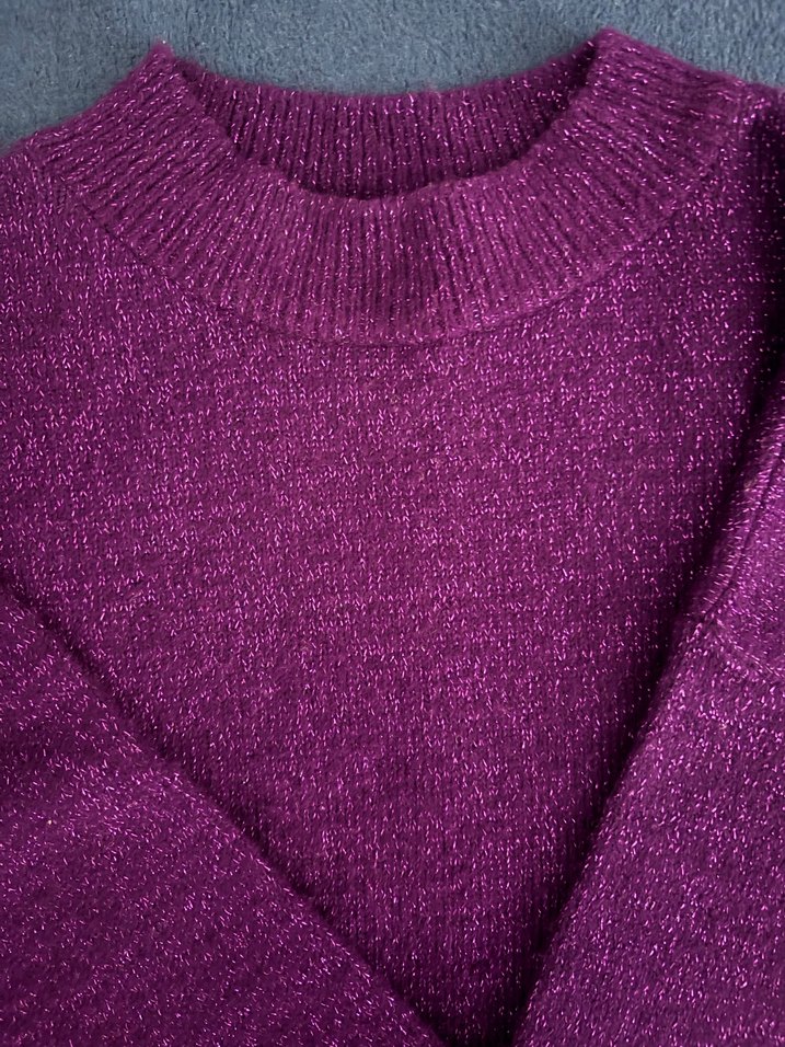 Mor Parlak Triko Kadın Kazak - Görsel 2