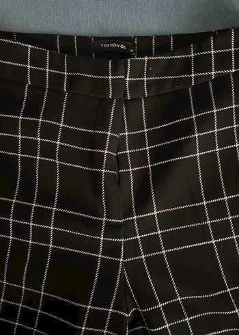 Siyah Ekoseli Kadın Kumaş Pantolon - Görsel 4