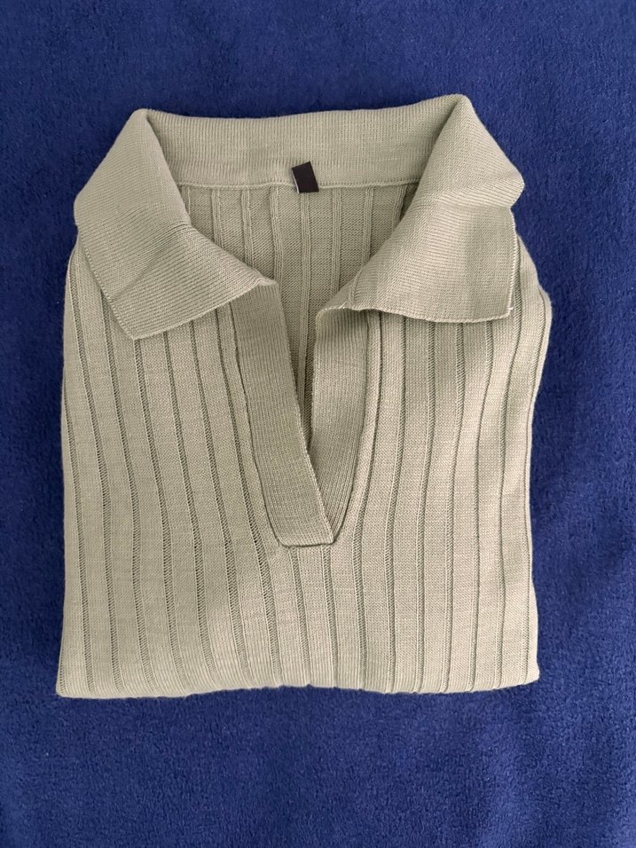 V Yaka Fitilli Triko Kadın Kazak - Görsel 4