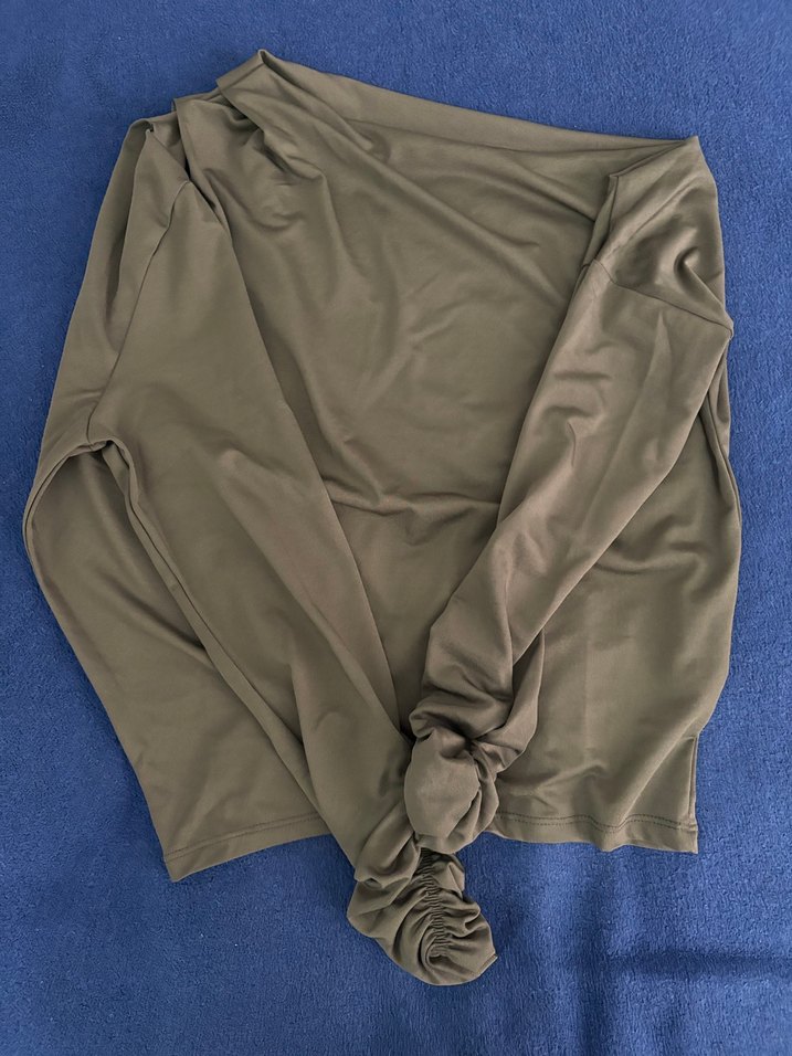 Drapeli Kayık Yaka Kadın Bluz - Görsel 3