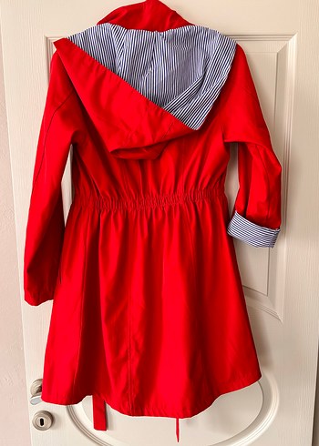 Kırmızı Midi Kadın Yağmurluk - Görsel 4