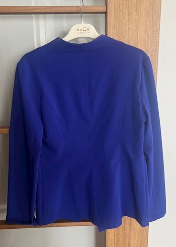 40 Beden Düğmeli Mavi Kadın Süet Blazer Ceket