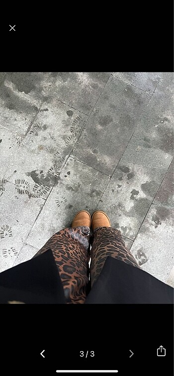 Saten leopar pantolon