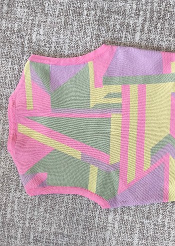 Mango Pembe Desenli Triko Süveter