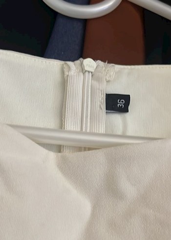 Beyaz Uzun Drapeli Kadın Elbise - Görsel 4