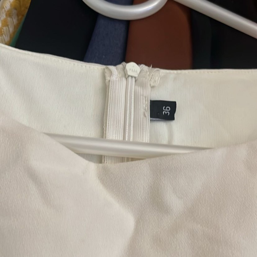 Beyaz Uzun Drapeli Kadın Elbise - Görsel 4