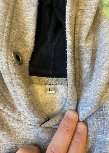 Gri Kapüşonlu Sweatshirt - Görsel 6