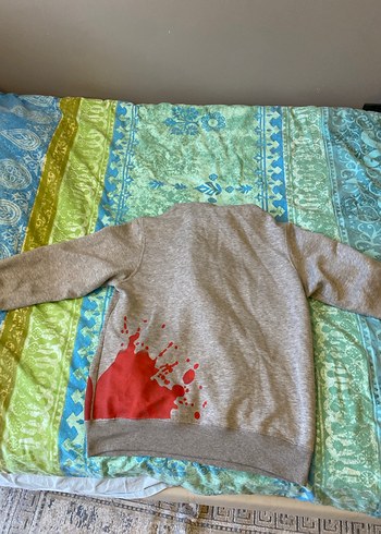 Gri Kapüşonlu Sweatshirt - Görsel 4