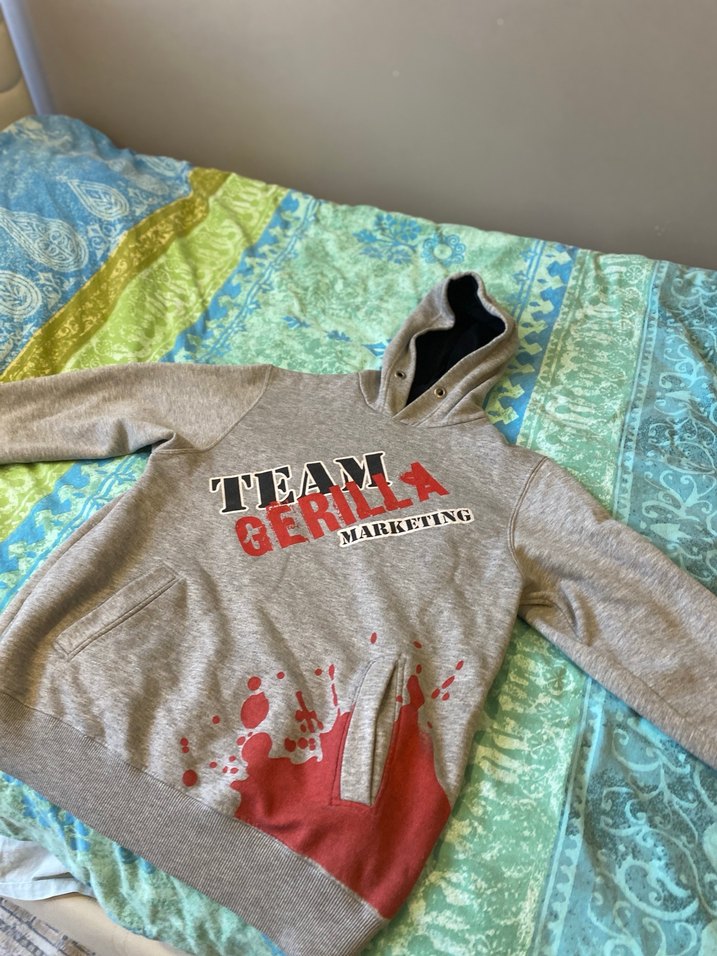 Gri Kapüşonlu Sweatshirt - Görsel 3