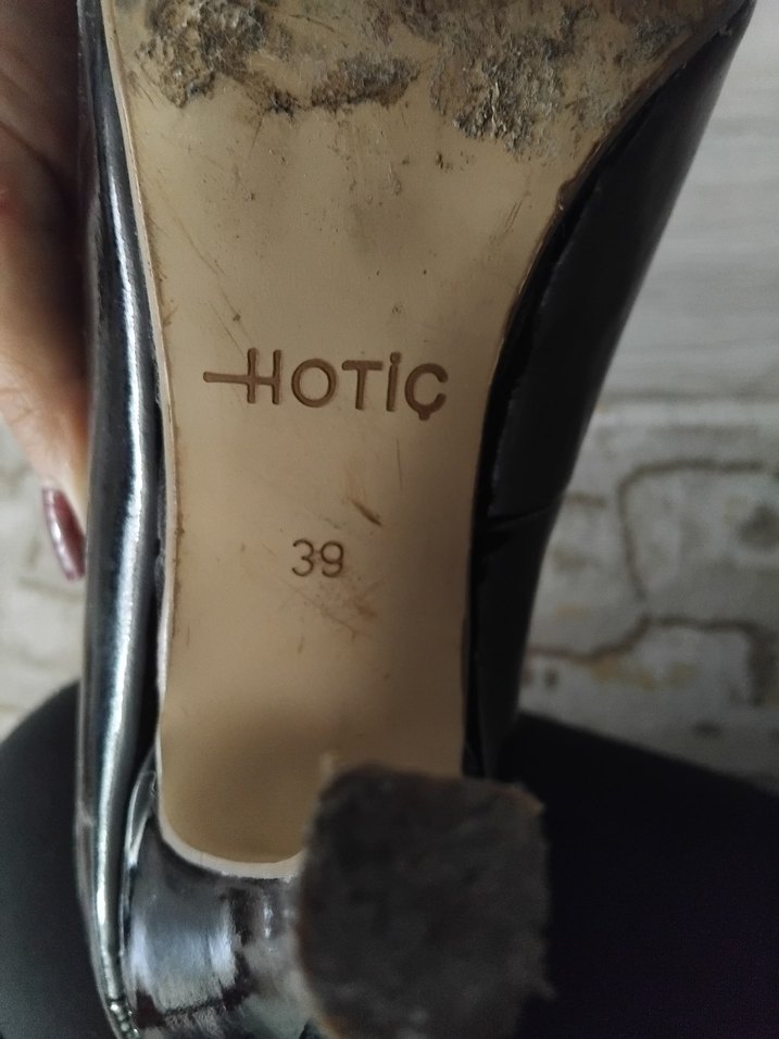 Kadın Siyah Rugan Stiletto Topuklu Ayakkabı - Görsel 4