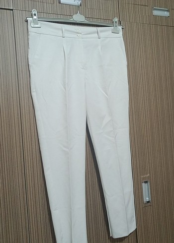 xxl Beden beyaz Renk Bej Kadın Pilili Kumaş Pantolon