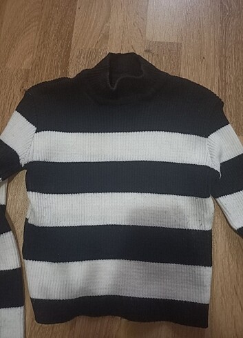 Cizgili crop Kazak  - Görsel 2