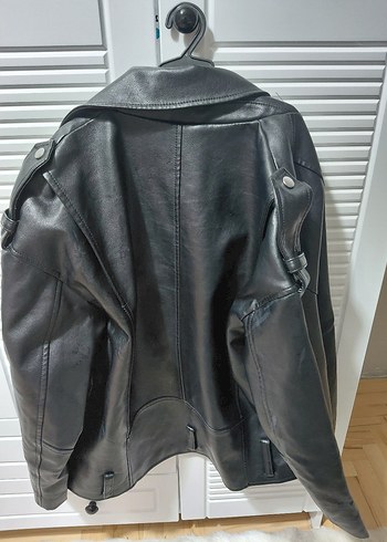 mavi Kadın Siyah Deri Biker Ceket - Görsel 2