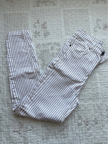 Çizgili skinny jean
