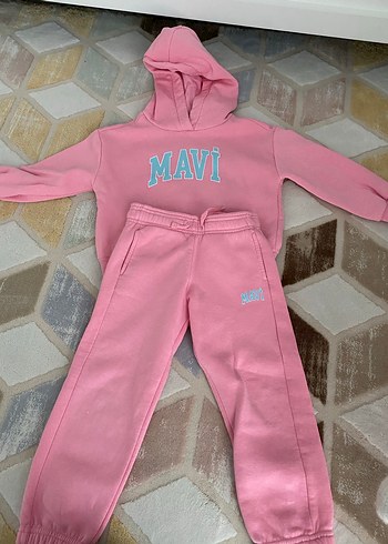 Pembe Kapüşonlu Mavi Marka Eşofman Takımı