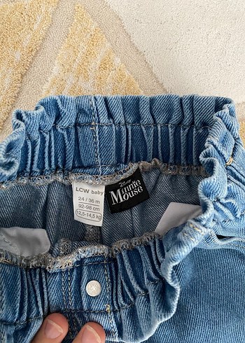 LC Waikiki Minnie Mouse Baskılı Mavi Kız Kot Pantolon