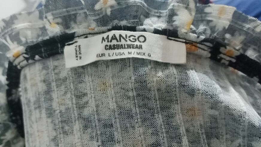 l Beden siyah Renk Mango Papatya Desen Elbise