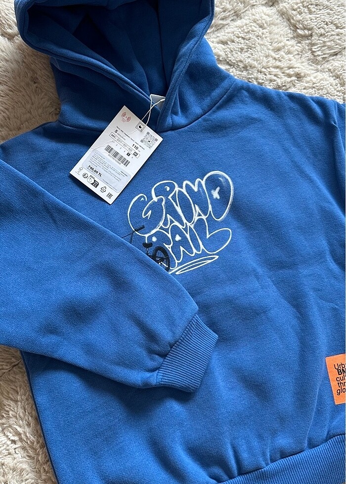 Sıfır Etiketli Orijinal Zara Kapüşonlu Sweatshirt - Görsel 2