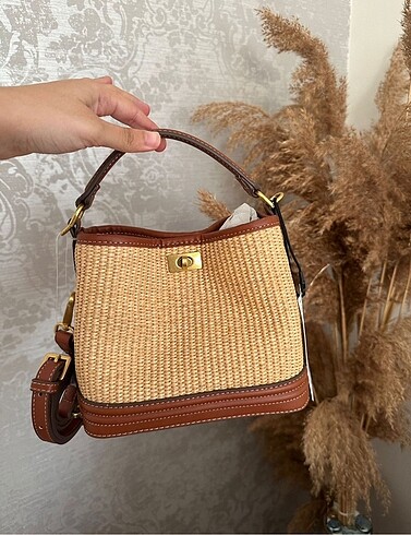 Mango rafya bucket çanta