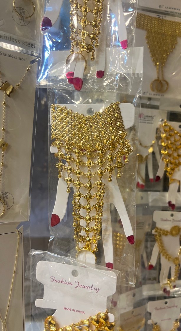 Altın Renkli Boncuklu Kadın El Zinciri - Görsel 2