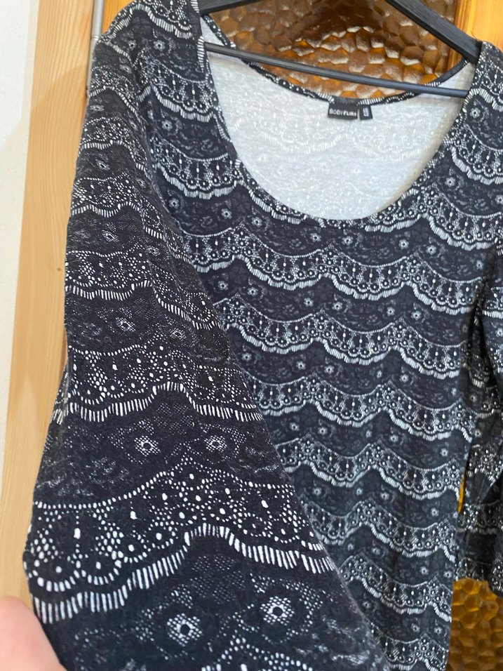 Gri Dantel Detaylı Bohem Triko Elbise - Görsel 2