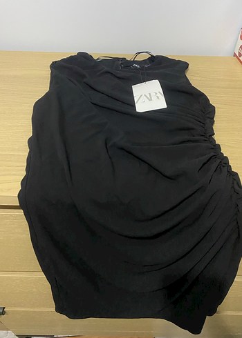 Zara drape kısa elbise