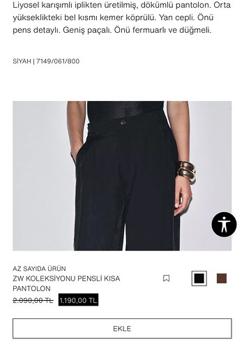Zara Zara Pensli kısa pantolon