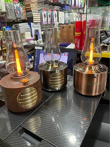 Diğer Nostaljik Retro gaz Lambası, Taşınabilir Ahşap Bluetooth Hoparlö