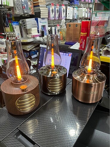 Beden Nostaljik Retro gaz Lambası, Taşınabilir Ahşap Bluetooth Hoparlö